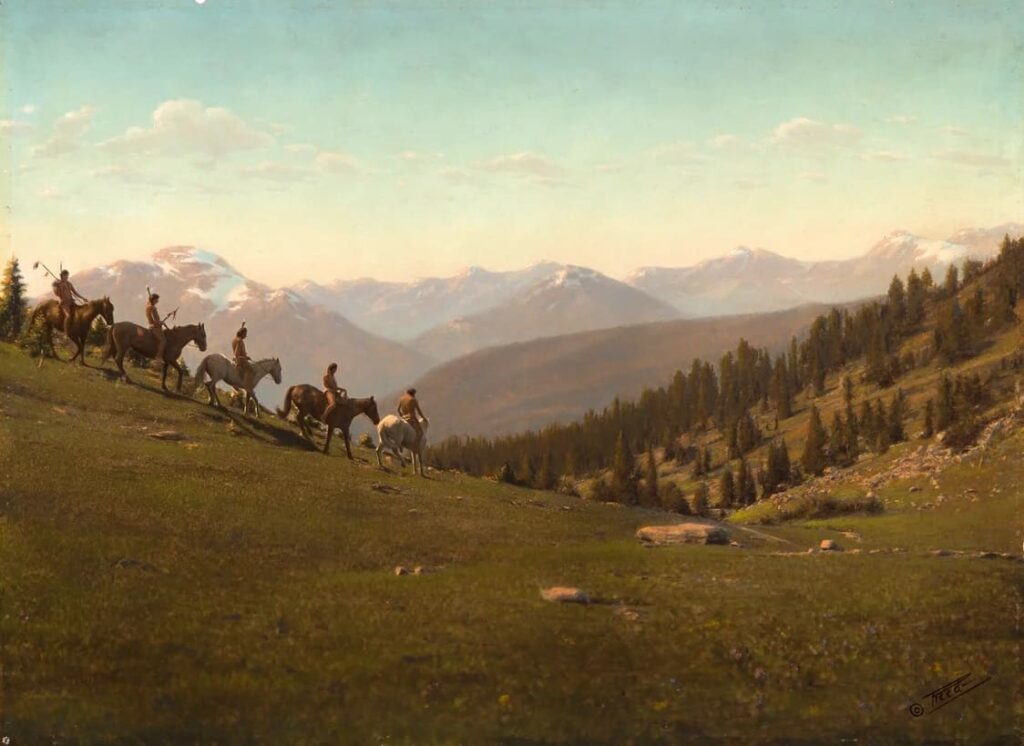 Пятеро всадников в Монтане. Начало 1900-х, фотограф Роланд В. Рид