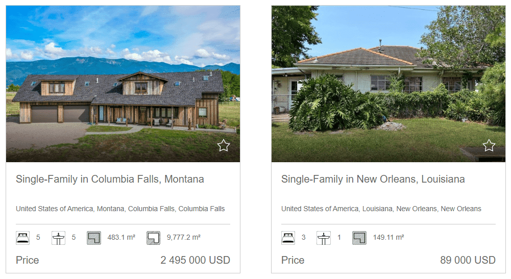 Типичная цена дома в США